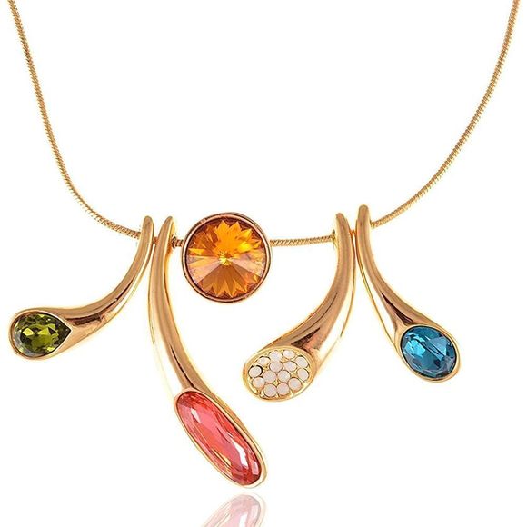 ALILANG Golden Tone Swarovski Crystal Abstract Tusk Horn Signal Light Art Bead N - Picture 1 of 7